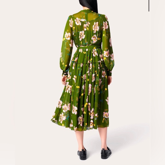 Diane von Furstenberg Kent Dress in August Floral Khaki, Size 6 - Picture 2 of 4